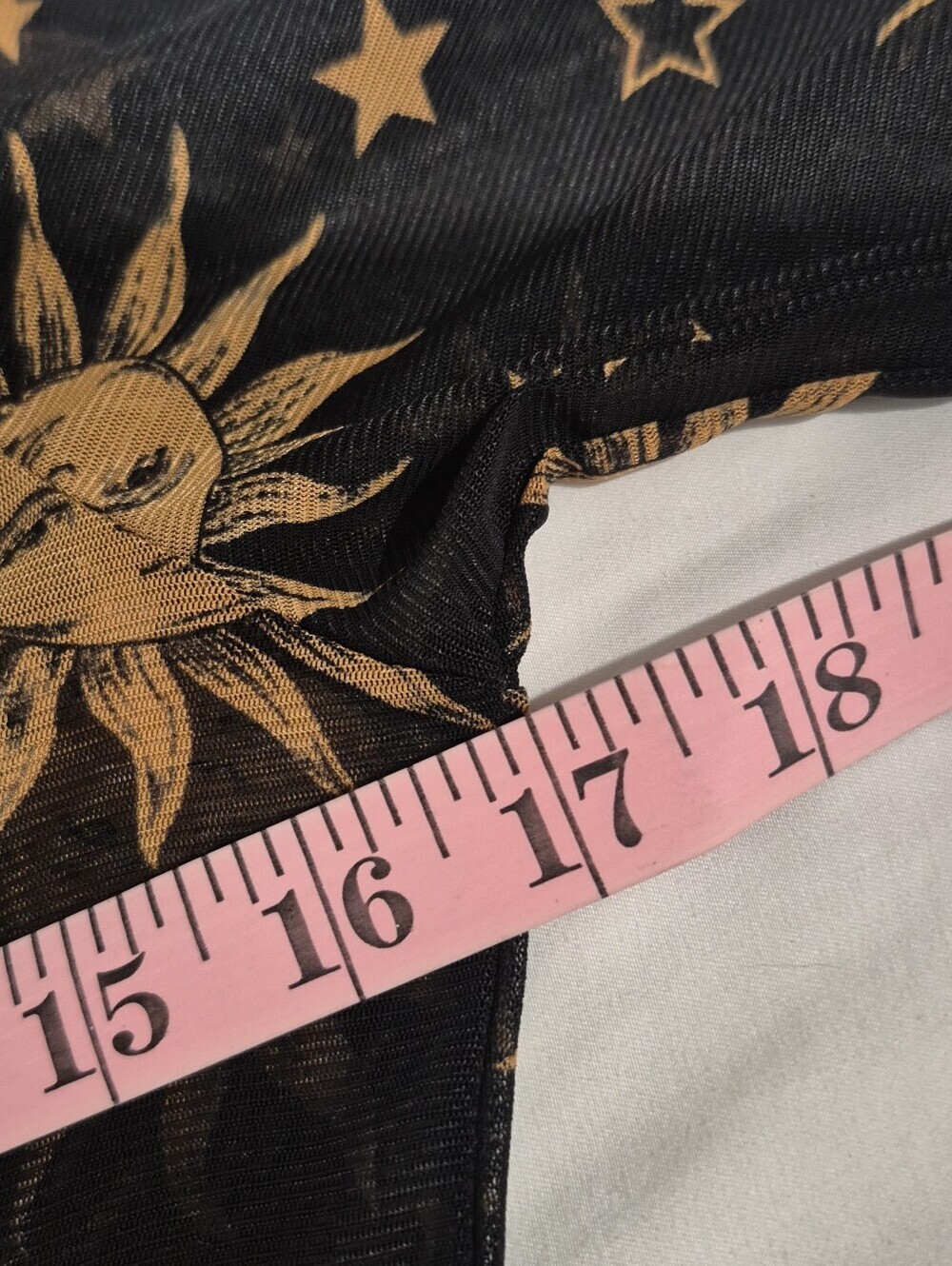 Sheer Black Sun & Moon Long Sleeve Top (Box C) - Picture 6 of 7
